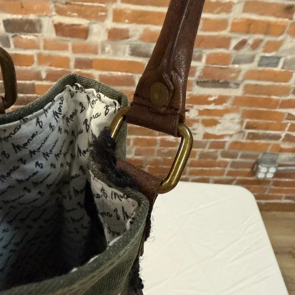 Mona B Up-Cycled Canvas Wine Carrier Gift‎ Bag Yoga Class, Pour A Glass